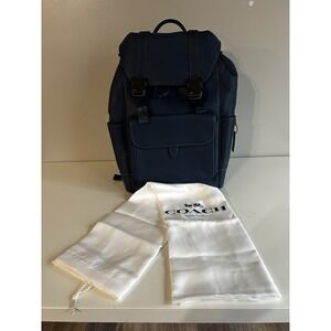 New! Coach League Flap Backpack Large Blue - Dust Bag/Leather Tag CU072